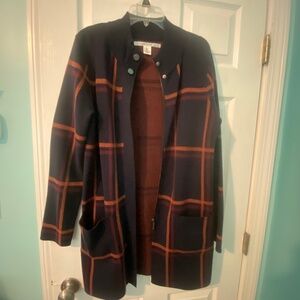 Navy Blue Max Studio zip up sweater/jacket size Large